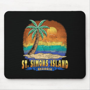 St. Simons Island Georgia Vintage Distressed Souve Mouse Mat