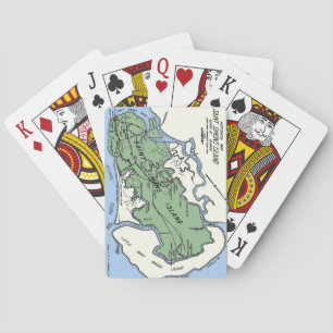 St Simons Island Map Playing Cards