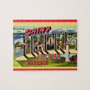 St Simons Island Retro  Jigsaw Puzzle