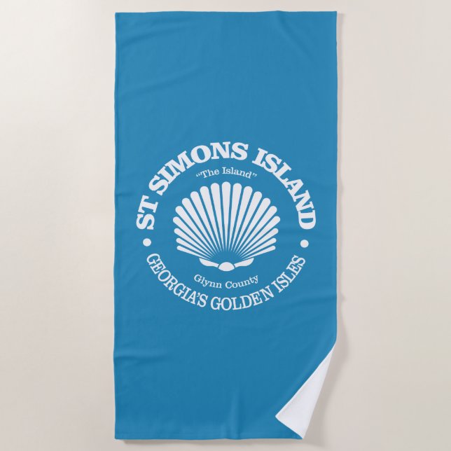 St Simons Island (seashell) Beach Towel (Front)