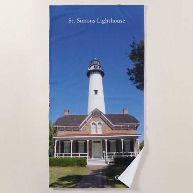 St. Simons Lighthouse beach towel (Front)