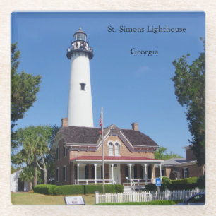 St. Simons Lighthouse glass coaster