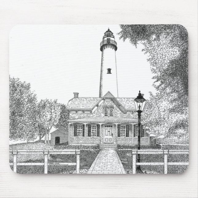 St. Simons Lighthouse Mouse Mat (Front)