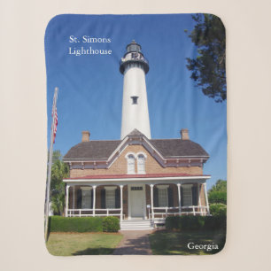 St. Simons Lighthouse sherpa blanket