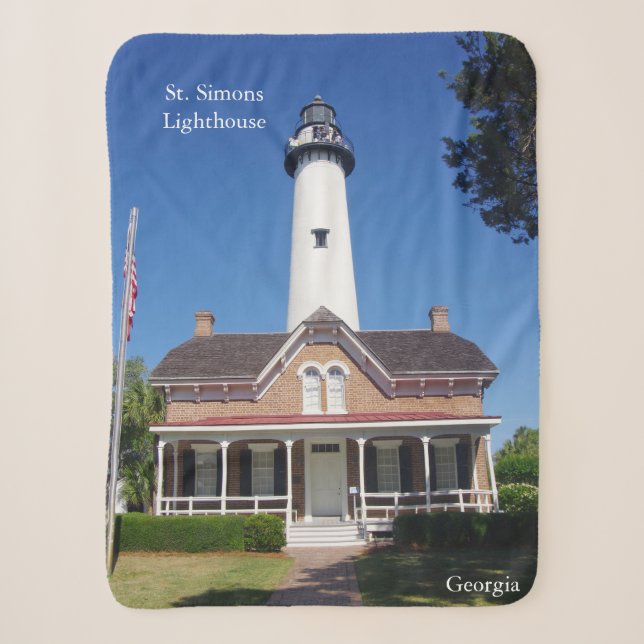 St. Simons Lighthouse sherpa blanket (Front)