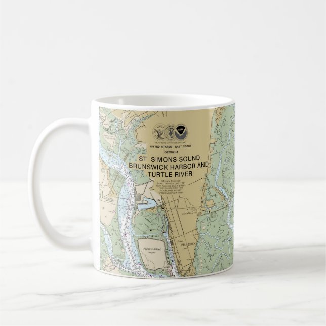 St Simons Sound Brunswick Harbour and Turtle River Coffee Mug (Left)
