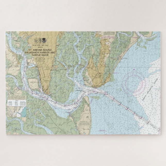 St Simons Sound Brunswick Harbour and Turtle River Jigsaw Puzzle (Horizontal)
