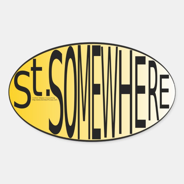 St. Somewhere Oval Sticker (Front)