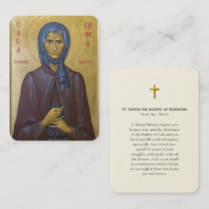St. Sophia the Ascetic of Kleisoura Orthodox Icon Place Card