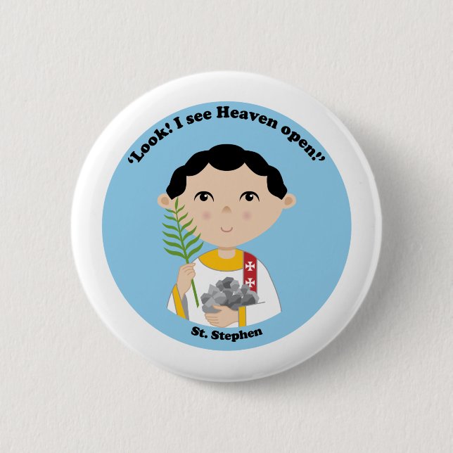 St. Stephen 6 Cm Round Badge (Front)