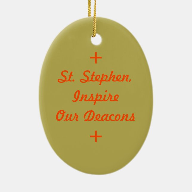 St. Stephen the ProtoMartyr (PM 08) Ceramic Tree Decoration (Back)