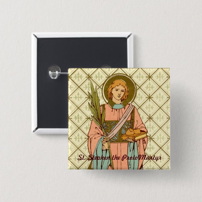 St. Stephen the ProtoMartyr (RLS 17) 15 Cm Square Badge (Front & Back)