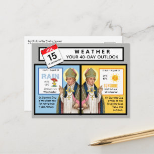 St. Swithin's Day Weather Forecast Postcard