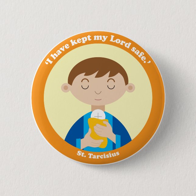 St. Tarcisius 6 Cm Round Badge (Front)