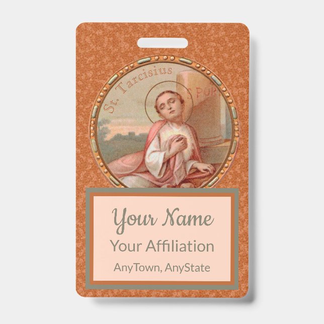 St. Tarcisius of Rome Roundel (BF 004) ID Badge (Front)