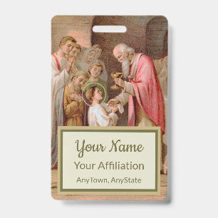 St. Tarcisius Receiving the Eucharist (BL 02) ID Badge