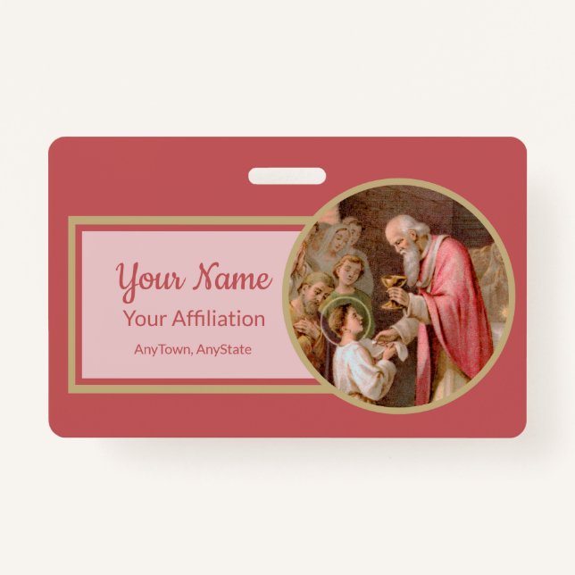 St. Tarcisius Receiving the Eucharist (BL 02) ID Badge (Front)