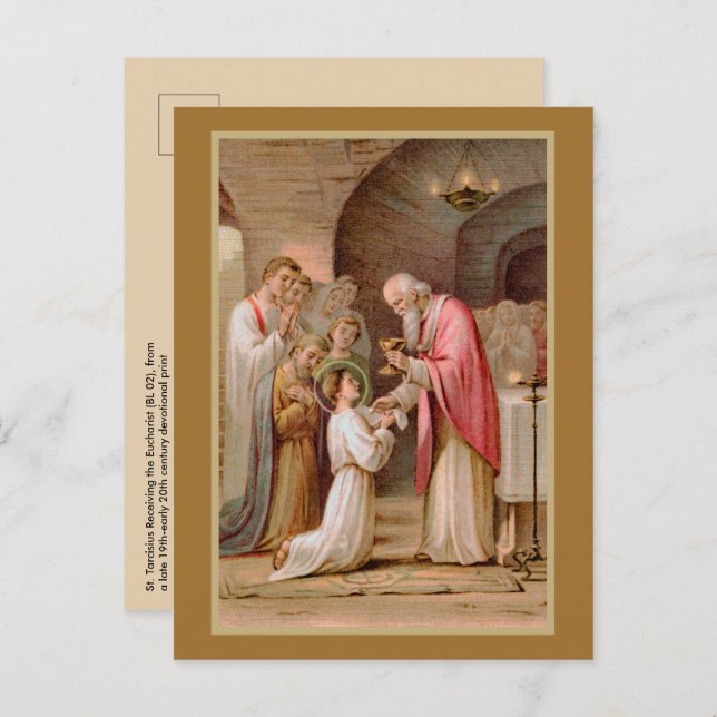 St. Tarcisius Receiving the Eucharist (BL 02) Postcard (Front/Back)