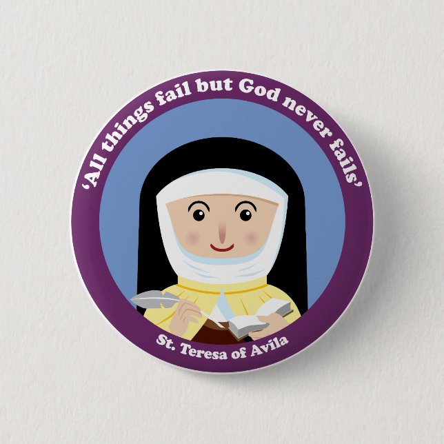 St. Teresa of Avila 6 Cm Round Badge (Front)