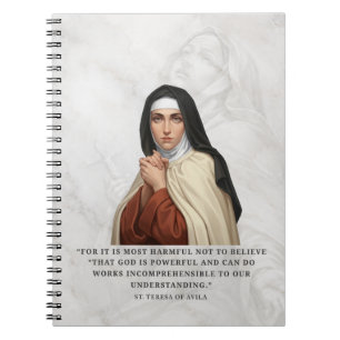 St. Teresa of Avila Catholic Saint Quote Christian Notebook