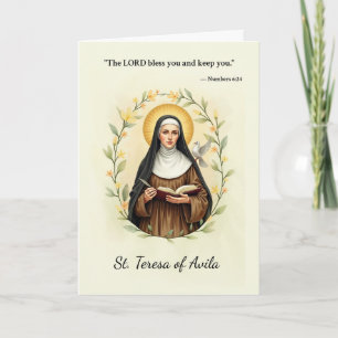 St Teresa of Avila God's Peace and Blessings Card