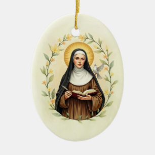 St Teresa of Avila God's Peace and Blessings Ceramic Tree Decoration