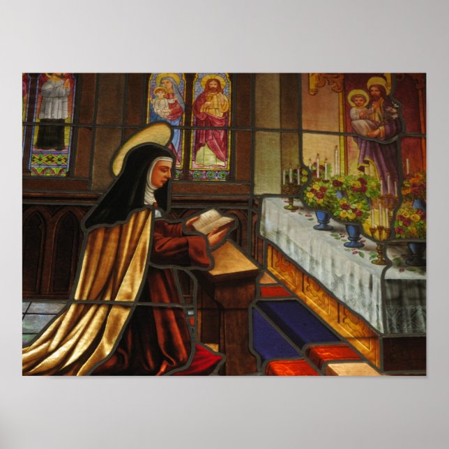 St. Teresa of Avila in prayer Poster (Front)