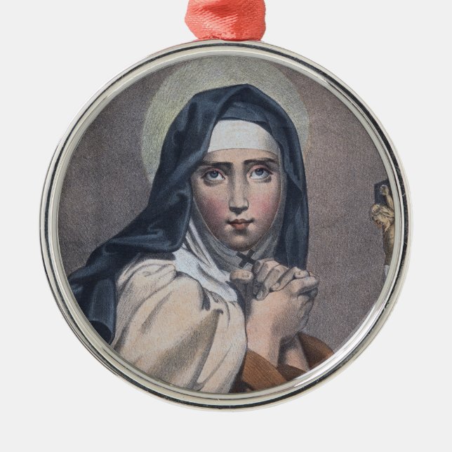 St. Teresa of Avila (M 008) Circular Metal Tree Decoration (Front)