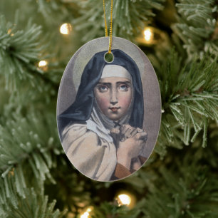 St. Teresa of Avila (M 008) Oval Ceramic Tree Decoration