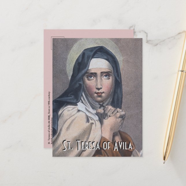 St. Teresa of Avila (M 008) Postcard (Front/Back In Situ)
