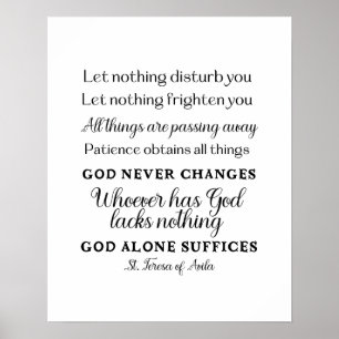 St. Teresa of Avila Quote Art Poster Print 