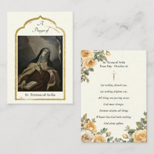 St. Teresa of Avila Roman Catholic Prayer Card