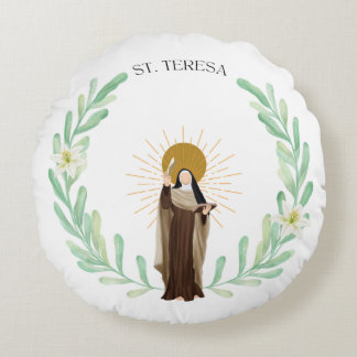 St. Teresa of Avila Round Pillow