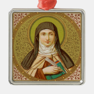 St. Teresa of Avila (SNV 27) Premium Square Metal Tree Decoration