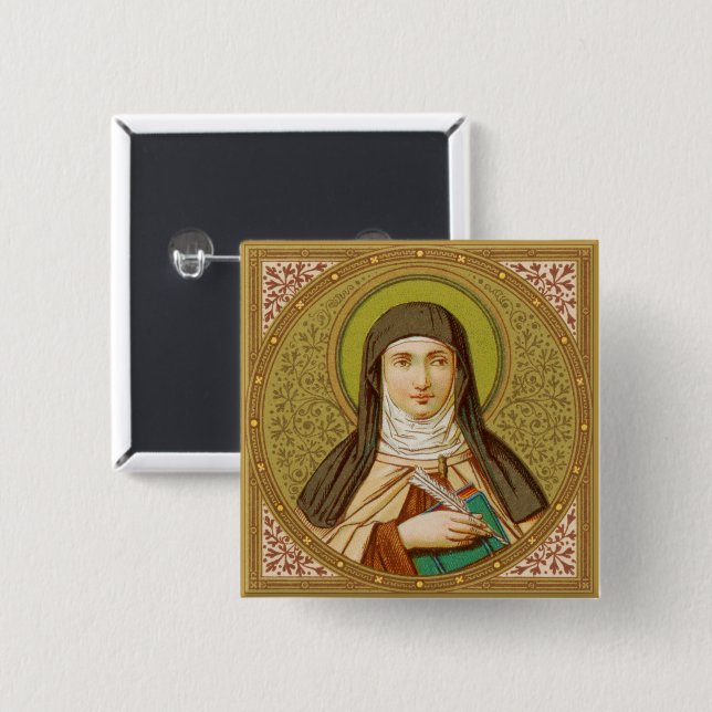 St. Teresa of Avila (SNV 27) Square 15 Cm Square Badge (Front & Back)