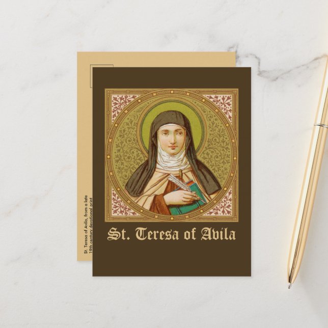 St. Teresa of Avila (SNV 27) (SquareImage) Horiz Postcard (Front/Back In Situ)