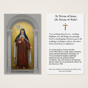 St. Teresa of Avila Teresa of Jesus Holy Card
