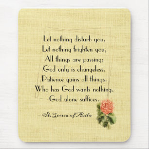 St. Teresa's Bookmark Prayer Mouse Mat