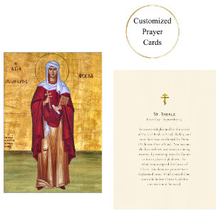 St. Thekla Orthodox Christian Prayer Card