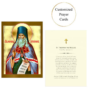 St. Theophan the Recluse Orthodox Prayer Card     