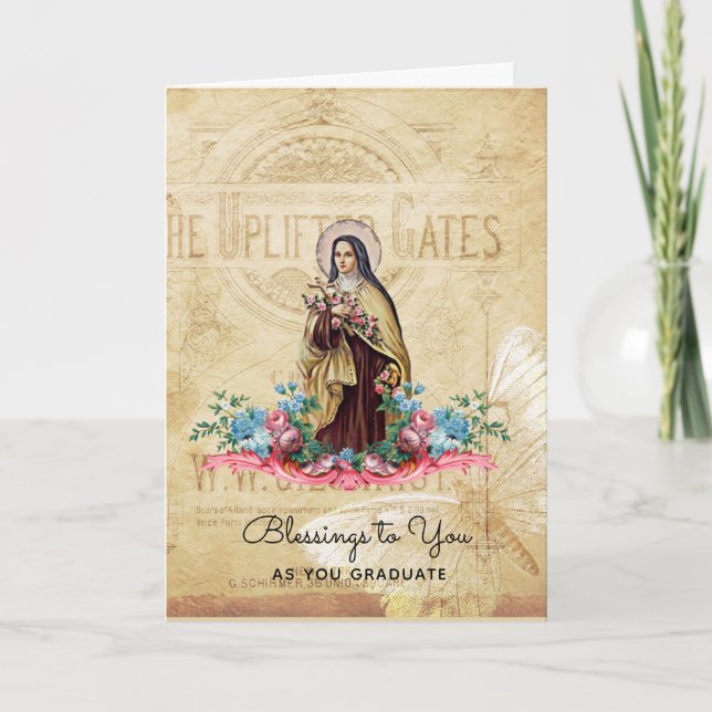 St. Theres Jesus  Catholic Graduation Commencement Card (Front)