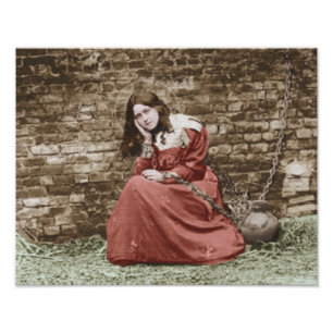 ST THERESE AS JOAN OF ARC.COLORIZED PHOTO PRINT