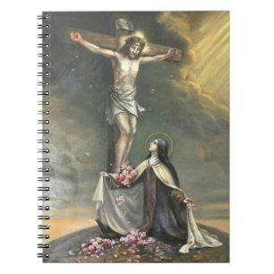 St. Therese at the Crucifixion of Jesus Roses Notebook