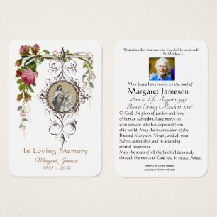 St. Therese Catholic Funeral Memorial Holy Card -