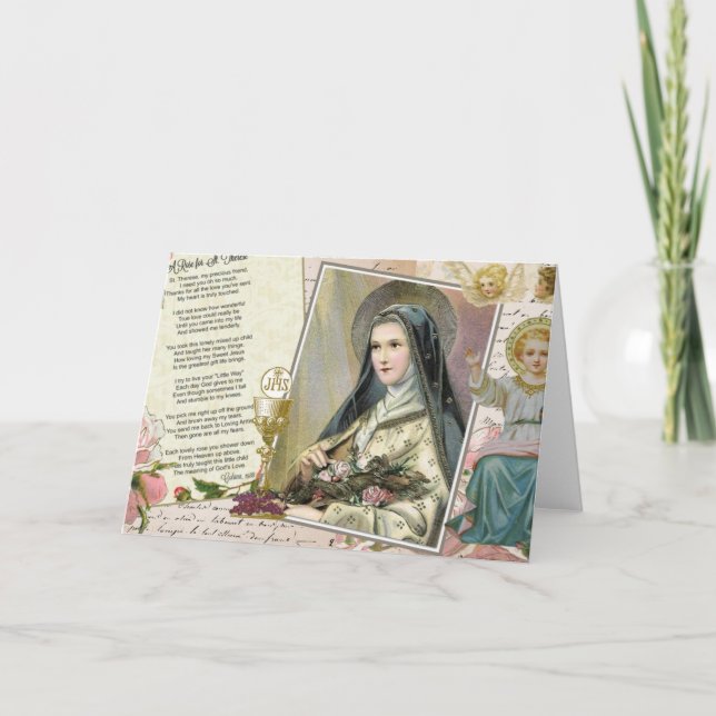 St. Therese Catholic Nun Vintage Poem   Card (Front)