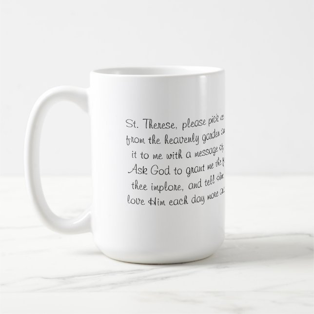St. Therese Catholic Religious Novena Prayer Coffee Mug (Left)