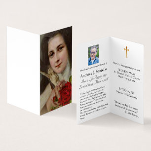 St. Therese Funeral Prayer Memorial Holy Card