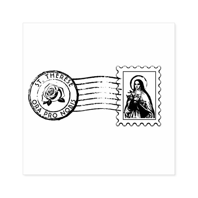 St. Therese Jesus Feast Day Religious Catholic Rubber Stamp (Imprint)
