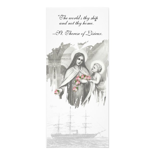 St. Therese Lisieux Catholic Funeral Prayer Card (Front)