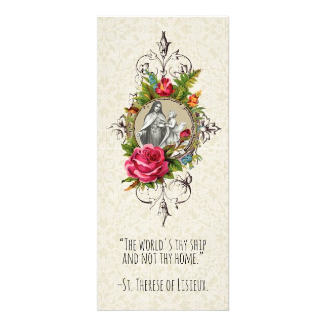 St. Therese Lisieux Catholic Funeral Prayer Card (Front)